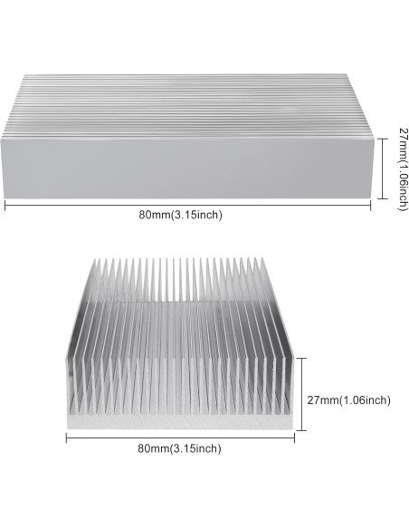 Disipador de Calor de Aluminio Manesi 80x80x27mm 209.79g Disipador de Calor de Aluminio Manesi 80x80x27mm 209.79g