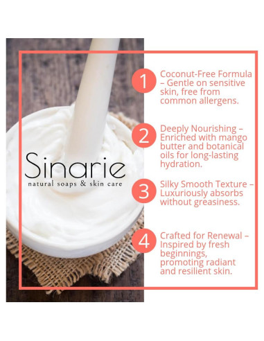 Manteca Corporal Sin Coco Sinarie 248 g Hidratante Piel Sensible