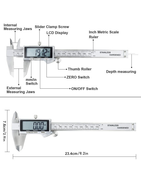 Calibrador Digital GOSCIEN IP54 Acero Inoxidable 150 mm Calibrador Digital GOSCIEN IP54 Acero Inoxidable 150 mm