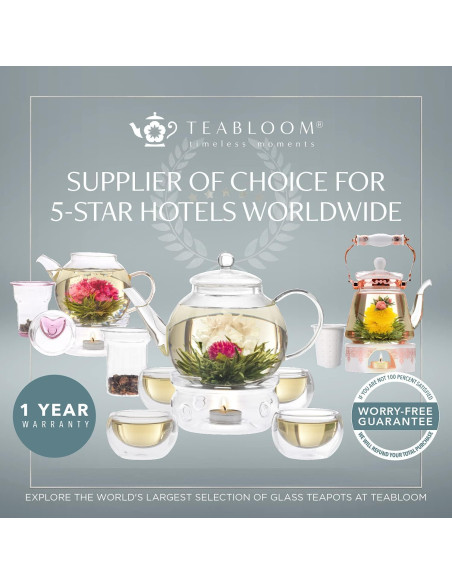 Tetera de vidrio Teabloom Celebration 1.0 L con infusor Tetera de vidrio Teabloom Celebration 1.0 L con infusor