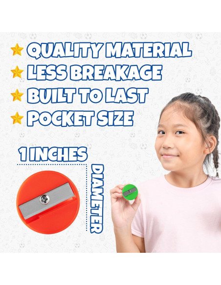 Sacapuntas Mini Bedwina - Paquete de 9 Colores para Niños Sacapuntas Mini Bedwina - Paquete de 9 Colores para Niños