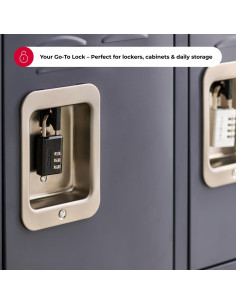 Candado de Combinación Master Lock 647D Negro 30mm Personalizable 2