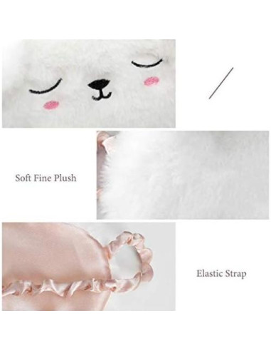 Paquete de 2 Máscaras de Sueño de Peluche Ayygiftideas