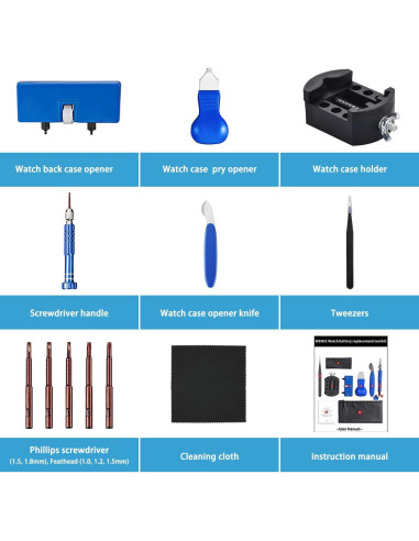 Kit de Herramientas EasyTime para Reemplazo de Batería de Reloj
