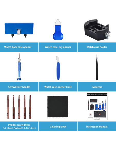 Kit de Herramientas EasyTime para Reemplazo de Batería de Reloj Kit de Herramientas EasyTime para Reemplazo de Batería de Reloj
