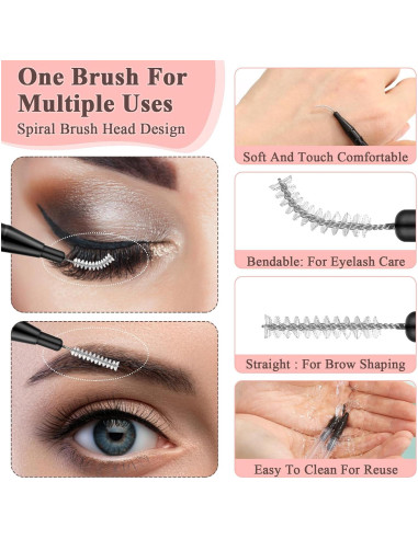 120 Cepillos Micro para Cejas y Pestañas MAPVOLUT - Negro