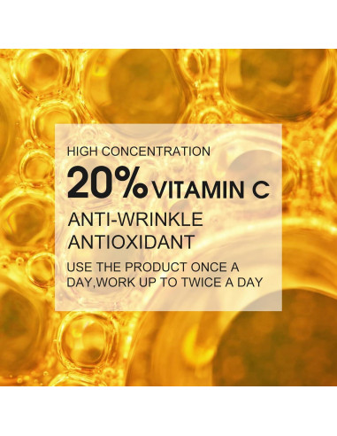 Suero Facial Vitamina C 20% ELBBUB con Ácido Hialurónico