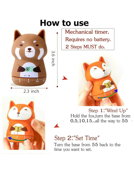 Temporizador de Cocina Mecánico NUOSWEK Panda Marrón 60 Min Temporizador de Cocina Mecánico NUOSWEK Panda Marrón 60 Min