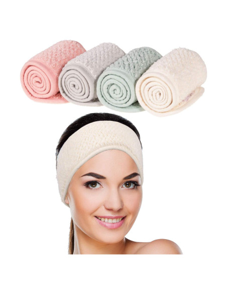 Banda Facial Spa Whaline 4 Piezas Ajustable Suave 65x8cm Banda Facial Spa Whaline 4 Piezas Ajustable Suave 65x8cm