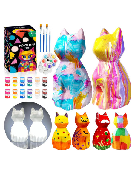 Kit de Pintura FUNZBO 2pcs Lámpara de Gato DIY Multicolor Kit de Pintura FUNZBO 2pcs Lámpara de Gato DIY Multicolor