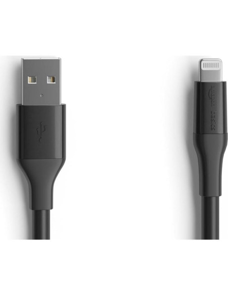 Cable de carga USB-A a Lightning Amazon Basics 3.05m Negro Cable de carga USB-A a Lightning Amazon Basics 3.05m Negro