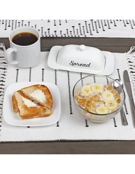Plato de Mantequilla AuldHome Design con Tapa Blanco 22.4cm Plato de Mantequilla AuldHome Design con Tapa Blanco 22.4cm