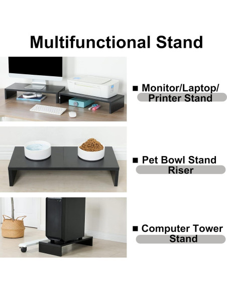 Soporte para Monitor TEAMIX 2 Paquetes 20" Negro Ergonómico Soporte para Monitor TEAMIX 2 Paquetes 20" Negro Ergonómico