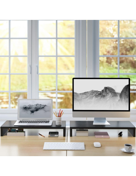 Soporte para Monitor TEAMIX 2 Paquetes 20" Negro Ergonómico Soporte para Monitor TEAMIX 2 Paquetes 20" Negro Ergonómico