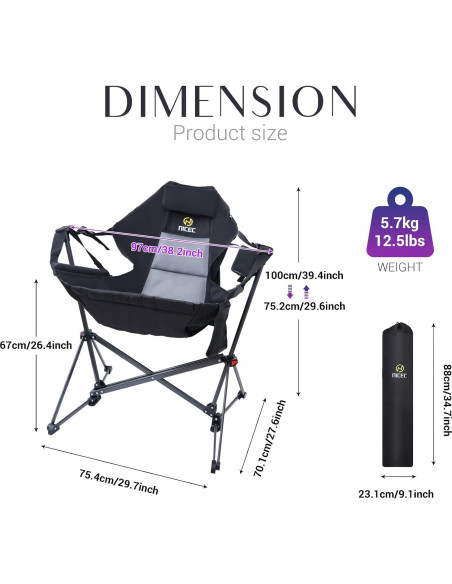 Silla de Camping Hammock Nice C Plegable con Soporte y Portavasos Silla de Camping Hammock Nice C Plegable con Soporte y Portavasos