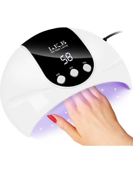 Luz UV para Uñas de Gel LKE S9 54W con 18 Perlas y Temporizador Luz UV para Uñas de Gel LKE S9 54W con 18 Perlas y Temporizador