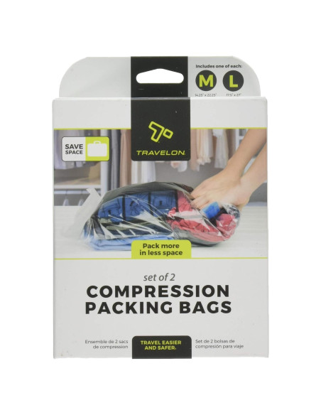 Set de 2 Bolsas de Compresión Travelon - 1 Mediana y 1 Grande Set de 2 Bolsas de Compresión Travelon - 1 Mediana y 1 Grande