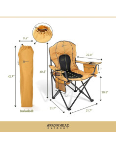Silla de Camping Plegable ARROWHEAD con Enfriador y Portavasos 2