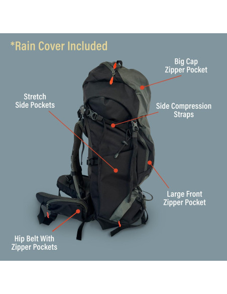 Mochila de Hidratación Bear Grylls 65L + 5L para Aventura Mochila de Hidratación Bear Grylls 65L + 5L para Aventura