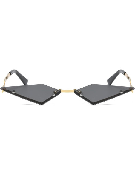 Gafas de sol sin montura JOVAKIT gris, lentes UV400, diseño poligonal Gafas de sol sin montura JOVAKIT gris, lentes UV400, diseño poligonal