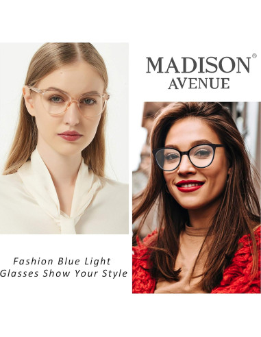 Gafas de Bloqueo de Luz Azul Madison Avenue 2 Pack Ojos de Gato