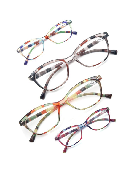 Gafas de Lectura HEEYYOK para Mujeres 4 Pack Coloridas 3.75x Gafas de Lectura HEEYYOK para Mujeres 4 Pack Coloridas 3.75x