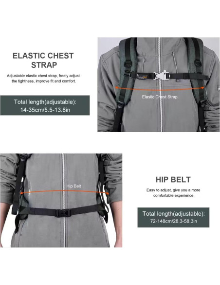 Mochila de Senderismo MOUNTAINTOP 40L Unisex Ligera Mochila de Senderismo MOUNTAINTOP 40L Unisex Ligera