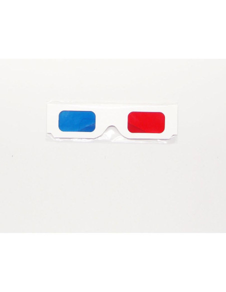 12 Pares de Gafas 3D Anaglifo Rojo/Cian - Cartón Blanco 12 Pares de Gafas 3D Anaglifo Rojo/Cian - Cartón Blanco