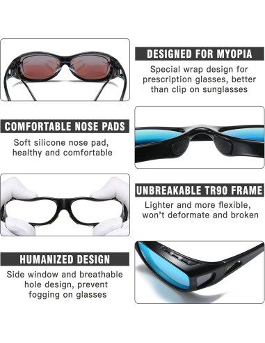 Gafas de Sol DUCO Polarizadas UV400 para Usar Sobre Gafas