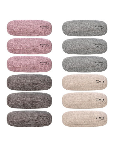Hedume 12 Fundas Duras para Gafas Unisex - 4 Colores