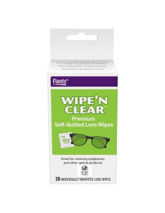 Toallitas para Lentes Flents Wipe 'N Clear 20 Unidades Biodegradables