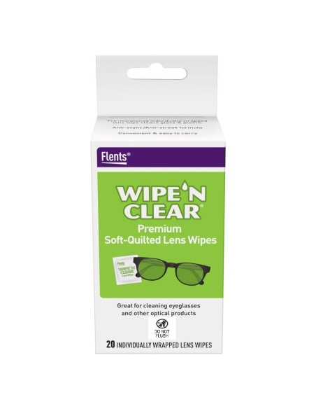 Toallitas para Lentes Flents Wipe 'N Clear 20 Unidades Biodegradables Toallitas para Lentes Flents Wipe 'N Clear 20 Unidades Biodegradables