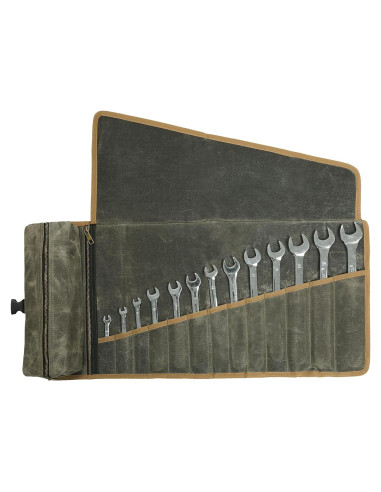 Roll de Herramientas de Lona Encerada 16oz Kaaltisy Verde Militar