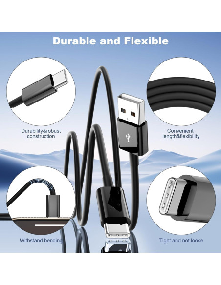 Cable Carplay USB A a USB C 2Pack 91cm Negro para iPhone 15/16 Cable Carplay USB A a USB C 2Pack 91cm Negro para iPhone 15/16