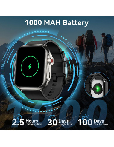 Reloj Inteligente QONBINK K62, Pantalla 1.85", IP68, 100 Días Batería