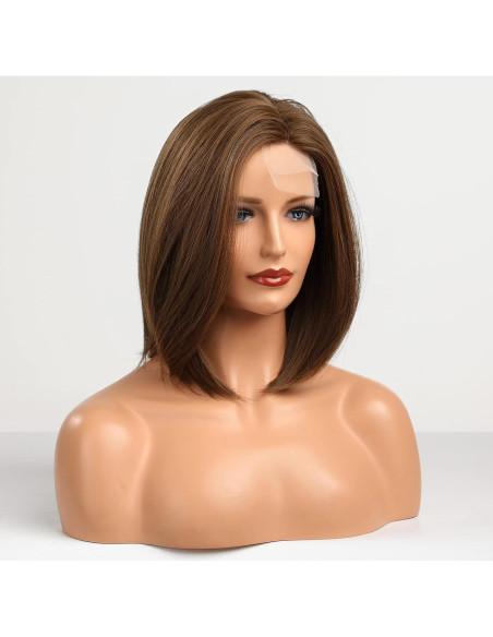 Peluca Bob Marrón HAIRCUBE 30 cm Sintética Resistente Peluca Bob Marrón HAIRCUBE 30 cm Sintética Resistente