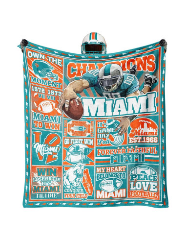 Manta de Franela KETBLNB 127x102 cm Fútbol Miami Regalo