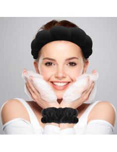 Banda de Spa Zkptops para el Cabello y Pulsera de Maquillaje 2