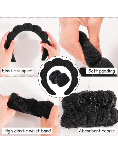 Banda de Spa Zkptops para el Cabello y Pulsera de Maquillaje Banda de Spa Zkptops para el Cabello y Pulsera de Maquillaje