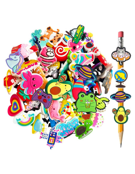 45 Piezas Decoraciones para Punta de Lápiz Zddaoole - Clips Lindos 45 Piezas Decoraciones para Punta de Lápiz Zddaoole - Clips Lindos