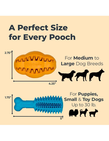 Juguete Dental Oxyfresh para Perros Pequeños - Goma Natural