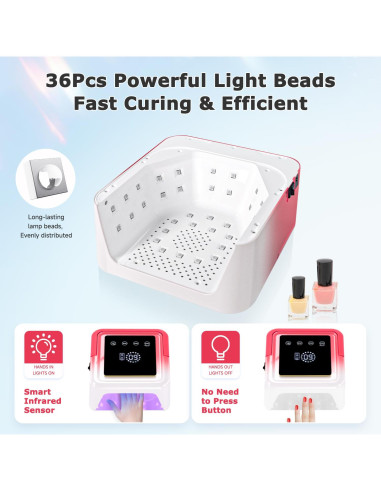 Lámpara de Uñas UV LED Inalámbrica Meremit 108W con Pantalla Táctil