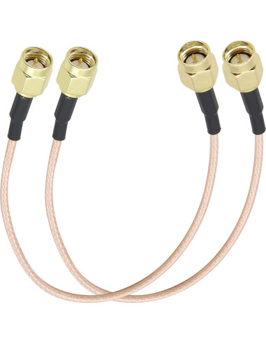 Cable Coaxial SMA Macho a Macho RG316 20cm - 2 Pack