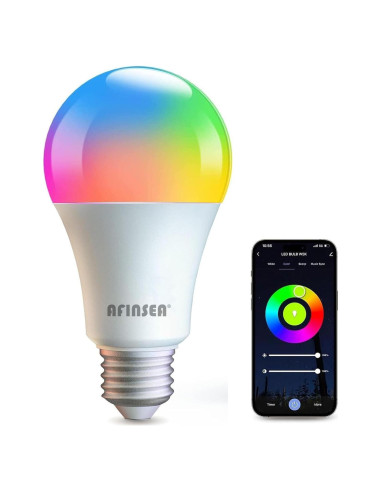 Bombilla LED Inteligente AFINSEA WiFi Bluetooth 10W E26 RGB