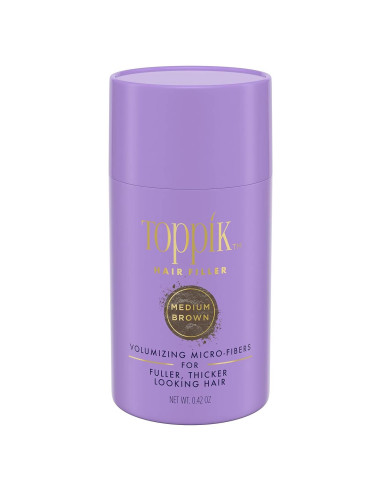 Polvo de Fibra de Cabello Toppik 12g - Marrón Medio Volumen