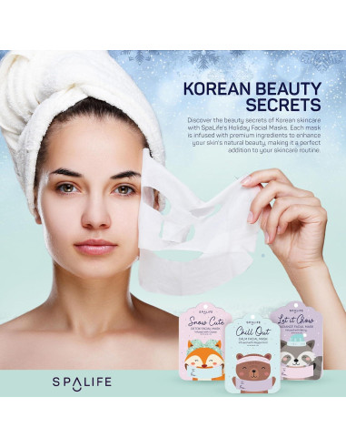 Paquete de 9 Mascarillas Faciales SpaLife - Hidratantes y Revitalizantes