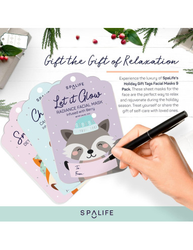 Paquete de 9 Mascarillas Faciales SpaLife - Hidratantes y Revitalizantes