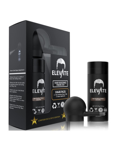 ELEVATE Kit Perfeccionamiento Cabello 2-en-1 | Fibras y Spray
