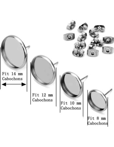 40 Piezas Pendientes de Acero Inoxidable 12mm DIY iloveDIYbeads