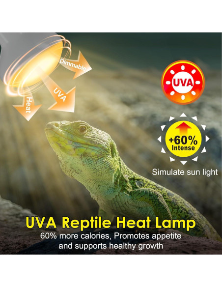 MIXJOY Bombillas de Calor para Reptiles 75W UVA 60% 2Pack MIXJOY Bombillas de Calor para Reptiles 75W UVA 60% 2Pack